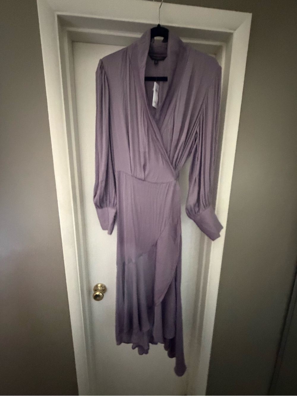 Lavender Long Sleeve Wrap Dress - Women